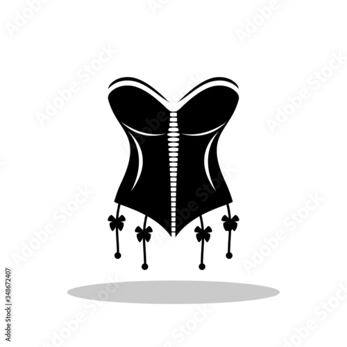 Corset icon in flat style. Sexy corset symbol for your web site design, logo, app, UI Vector EPS 10.	