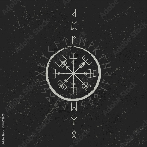 Canvas Print Abstract runic symbols background