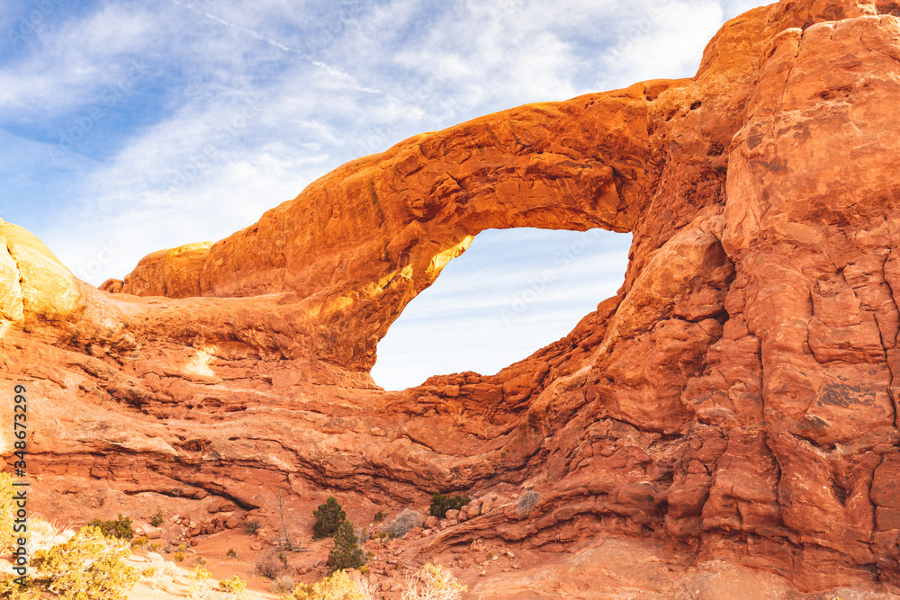 South Window Arch at Arches National Park when Sun is rising South Window Arch at Arches National Park when Sun is rising
