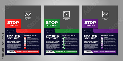 Stop COVID-19 Flyer Design Template