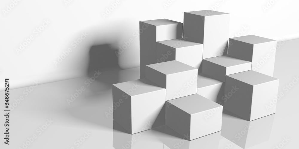 White cubes structure. Abstract futuristic background. White cubes structure. Abstract futuristic background.