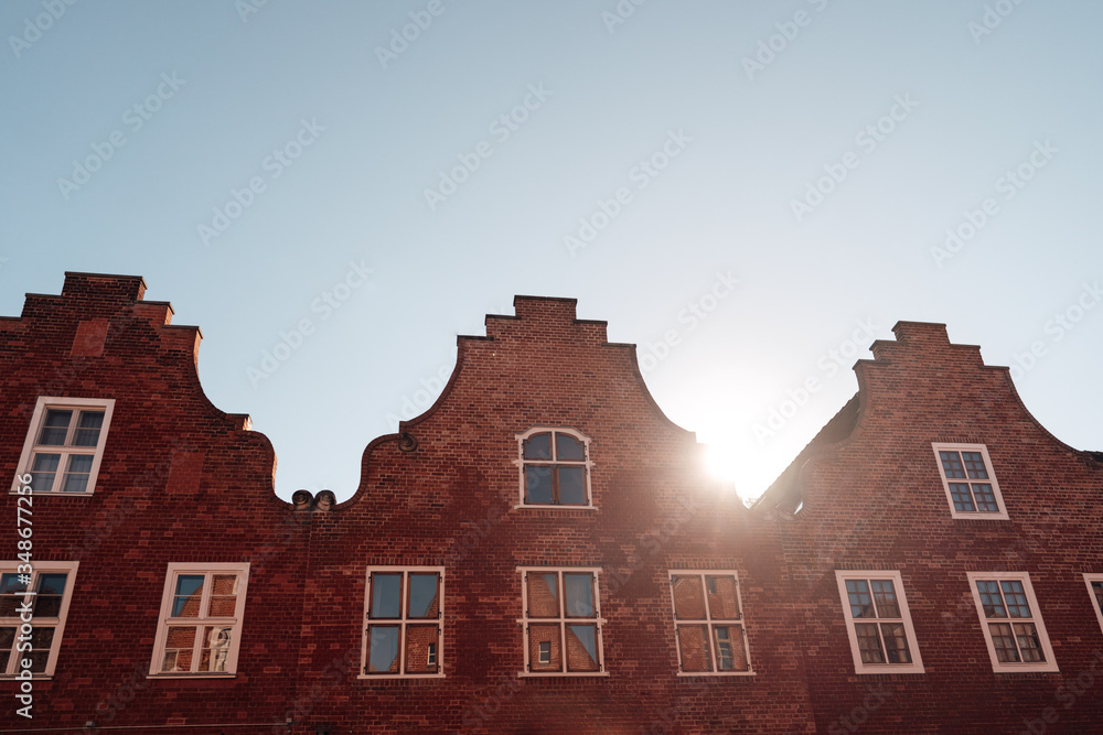 Fototapeta premium photo of old brick buildings in the city