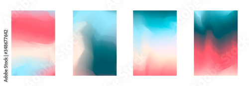 Abstract vibrant pink and blue gradient colors backgrounds for fashion flyer, brochure design. Set of soft, bright vertical vivid wallpaper for mobile apps, ui design, banner, poster