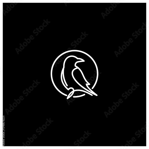 raven simple logo icon designs