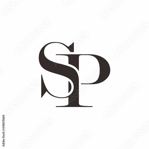 Sp logo letter luxurious vector
