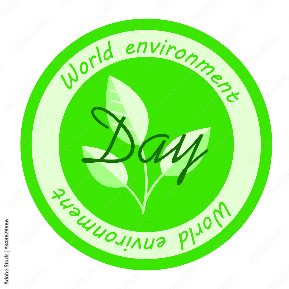 World environment day stylized logo made of leaves World environment day stylized logo made of leaves