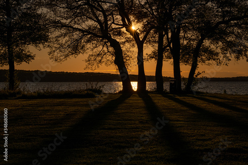 sunset on the lake