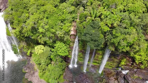 Aerial Waterfall with Drone in Colombia Jungle Cano Canoas (ID: 348680610)