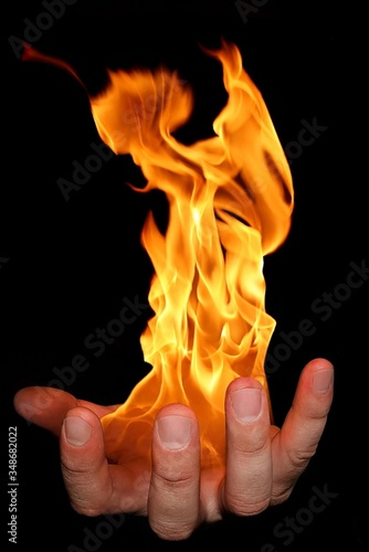 hand with fire