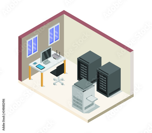 isometric office room