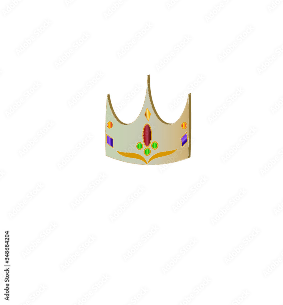 Golden crown with color stones