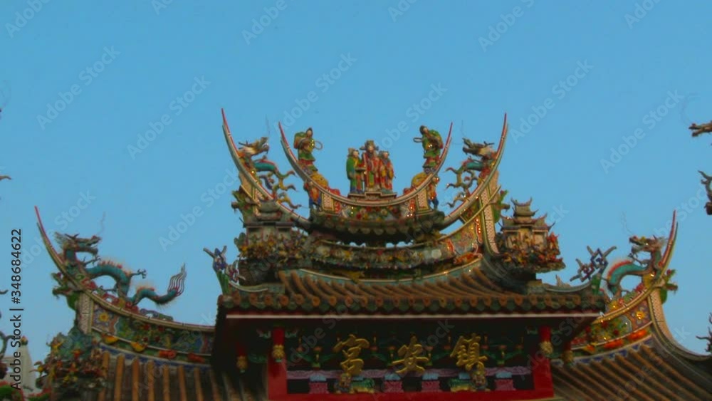 Wooden roof of Zhenan temple in Houli, Taiwan. Zoom out Wooden roof of Zhenan temple in Houli, Taiwan. Zoom out