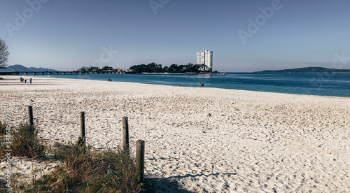 Vigo, Spain - January 25: View of Vao beach.