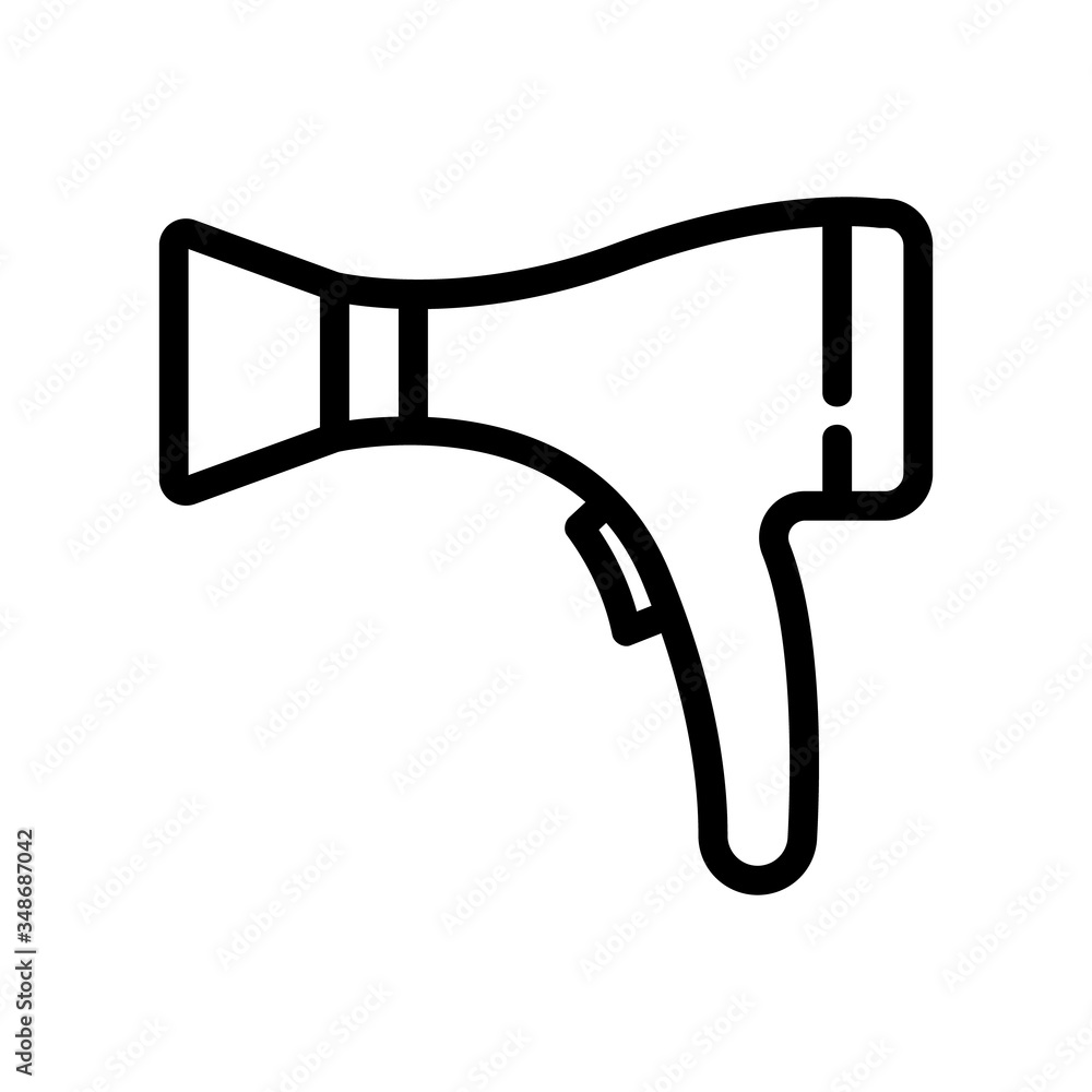 hair dryer gun icon vector. hair dryer gun sign. isolated contour symbol illustration