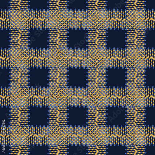 Obraz na plátně Gold dark blue lurex fabric texture seamless woven texture