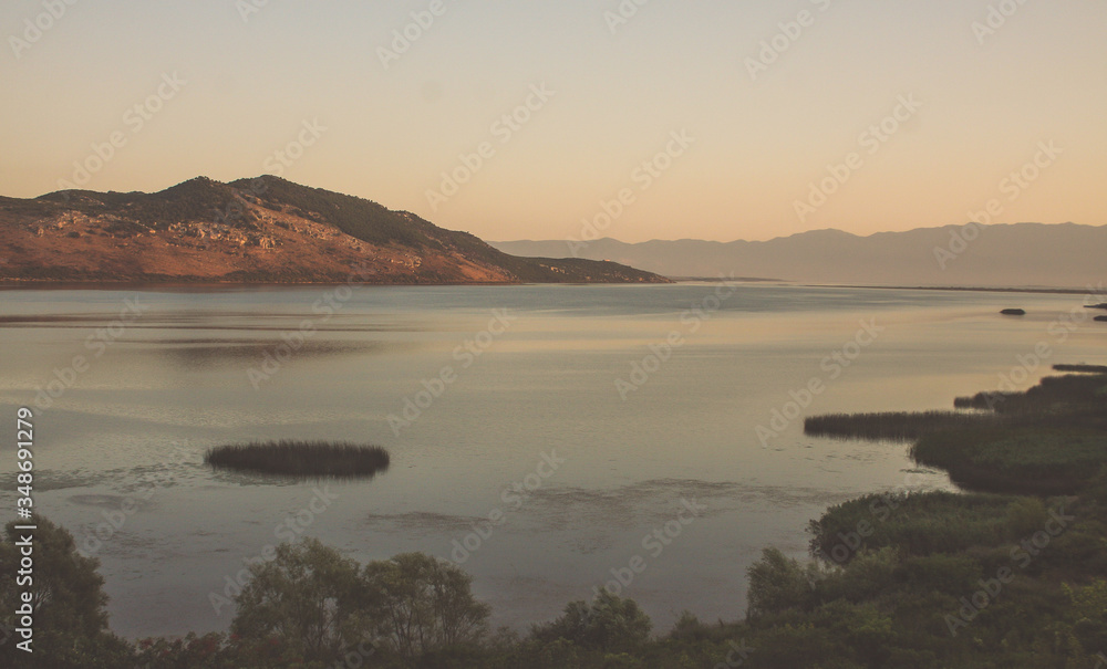 Morning or evening panorama of Skadar lake in montenegro. Morning or evening panorama of Skadar lake in montenegro.
