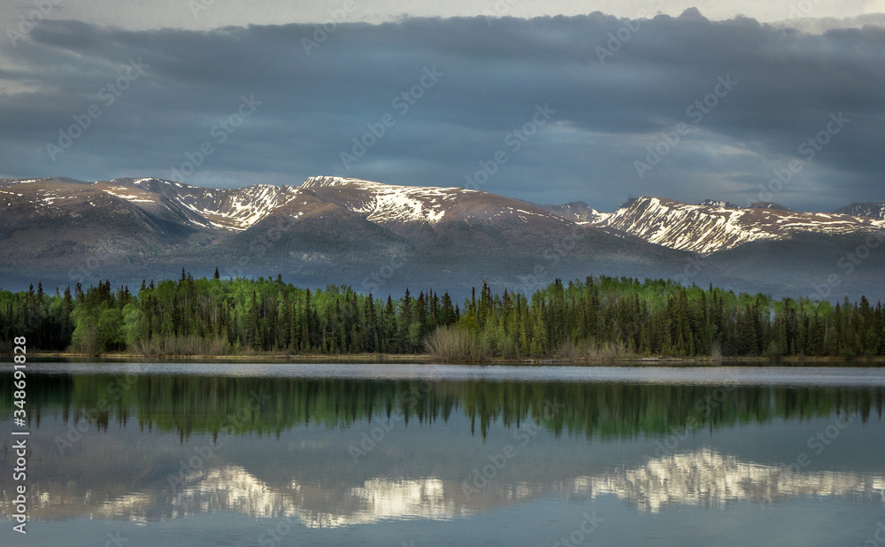 Boya Lake and mountain of British Columbia