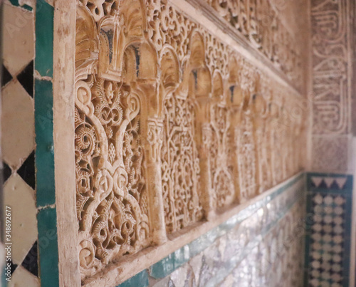 Beautiful Islamic ornaments in Alhambra Palace