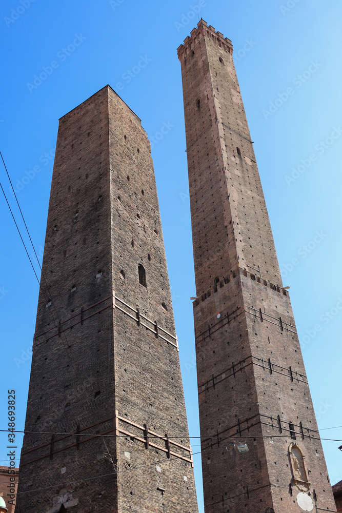 Two ancient tower symbol of Bologna city - Italy
