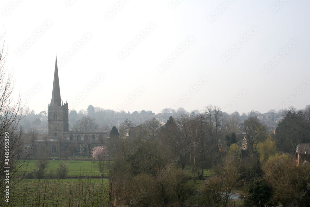 Views of Burford and surrounding countryside in West Oxfordshire, UK