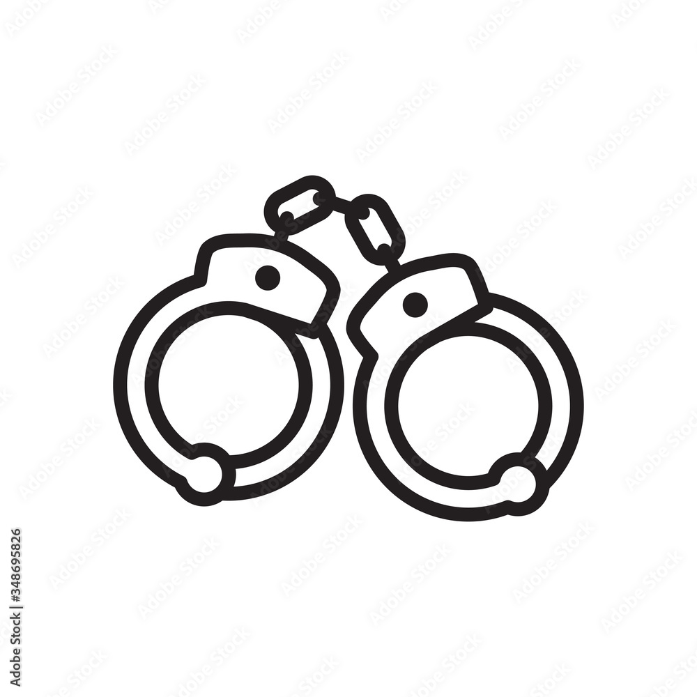 handcuffs icon vector symbol template design trendy handcuffs icon vector symbol template design trendy