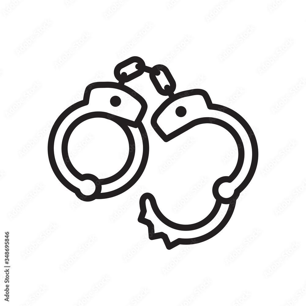 handcuffs icon vector symbol template design trendy handcuffs icon vector symbol template design trendy