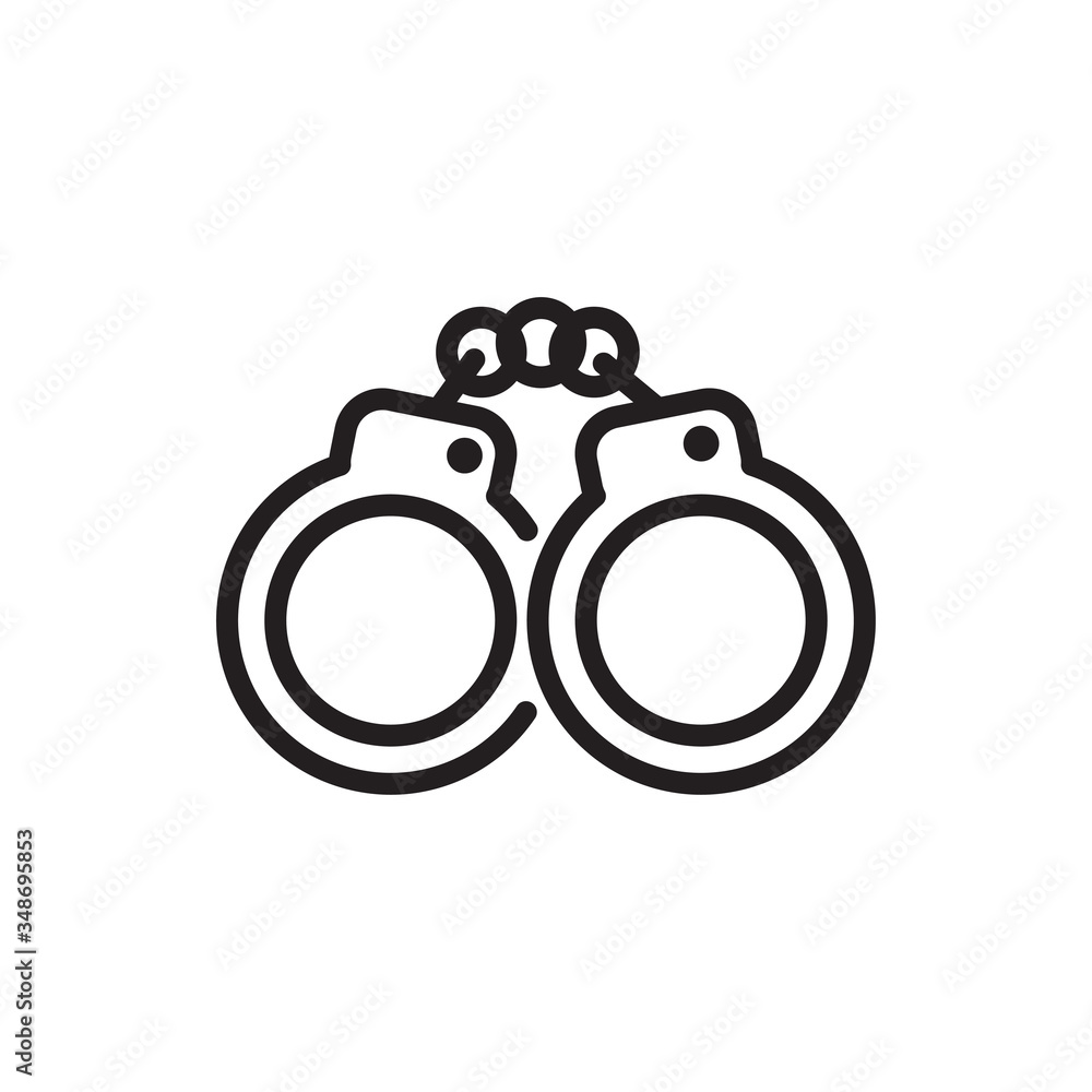handcuffs icon vector symbol template design trendy handcuffs icon vector symbol template design trendy