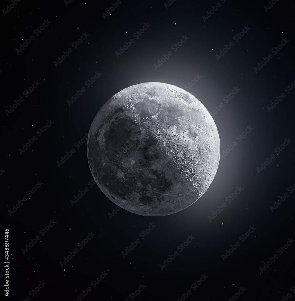 Full moon with Stars and glow Full moon with Stars and glow