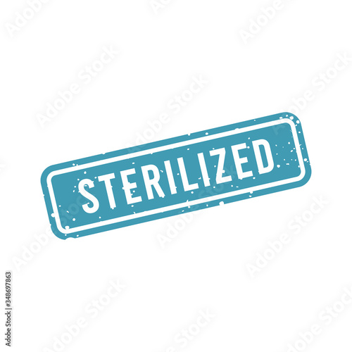 Sterilized stamp. Rubber stamp for sterilized or disinfected products.