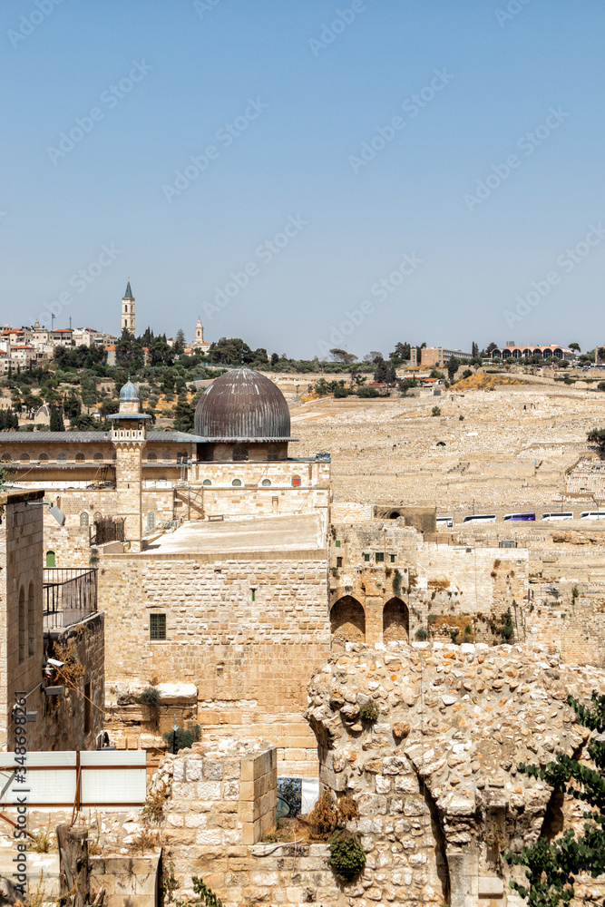 View of Al Aqsa Mosque from the Jewish Quarter in Jerusalem