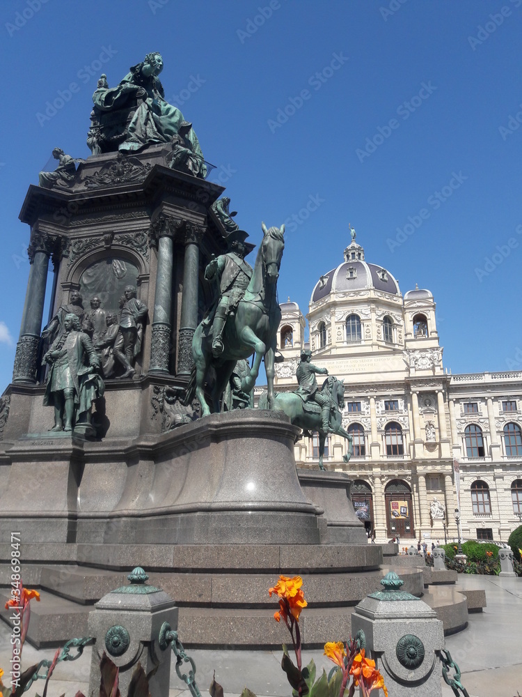 Vienna Austria classic architecture and monument statue 2017