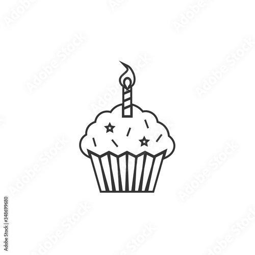birthday cupcake icon vector illustration design