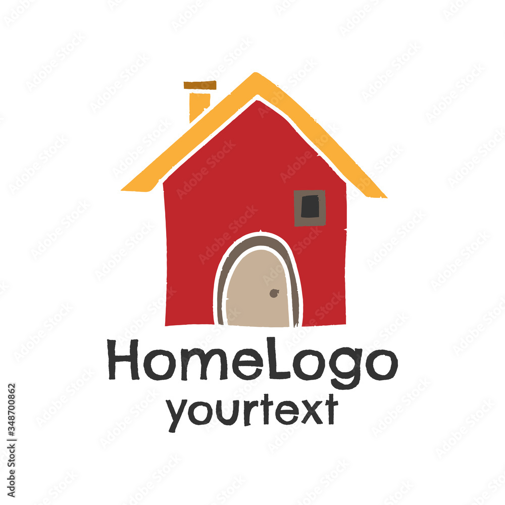 home hand drawn logo design. funny icon home hand drawn logo design. funny icon
