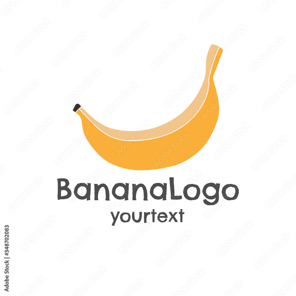 banana hand drawn logo design. funny icon banana hand drawn logo design. funny icon