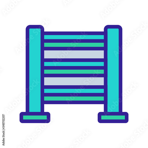 heated towel rail with horizontal holder icon vector. heated towel rail with horizontal holder sign. color symbol illustration