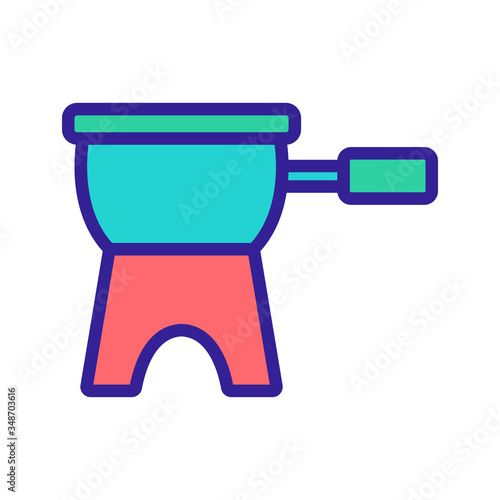fondue bowler icon vector. fondue bowler sign. color symbol illustration