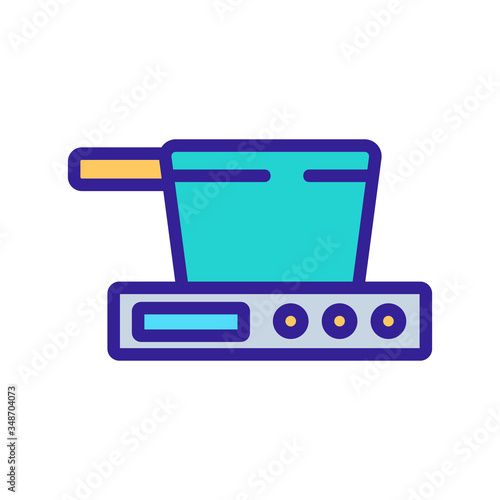 fondue pot on electric stove icon vector. fondue pot on electric stove sign. color symbol illustration
