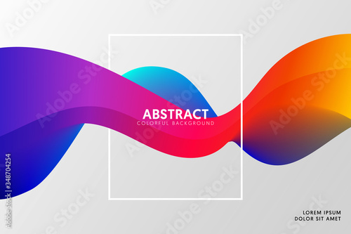 Abstract fluid dynamic with colorful vibrant gradient background modern art style