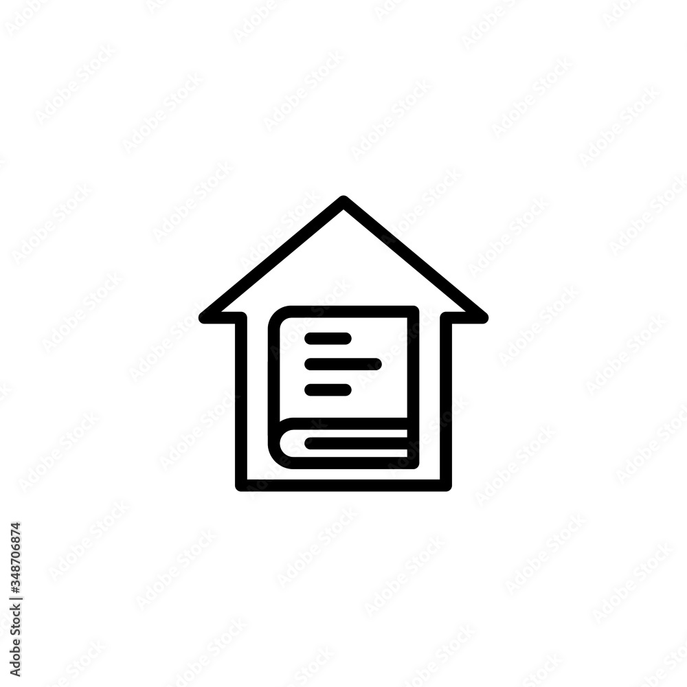 Homework vector icon in linear, outline icon isolated on white background Homework vector icon in linear, outline icon isolated on white background