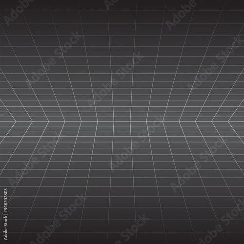 Abstract grid 3d lined background. Vector