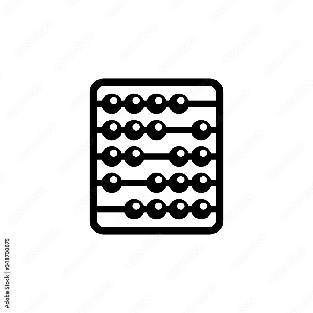 Abacus vector icon in black solid flat design icon isolated on white background Abacus vector icon in black solid flat design icon isolated on white background