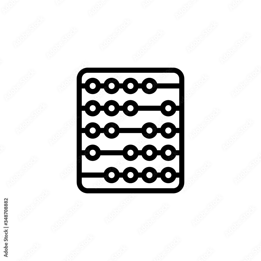 Abacus vector icon in linear, outline icon isolated on white background Abacus vector icon in linear, outline icon isolated on white background