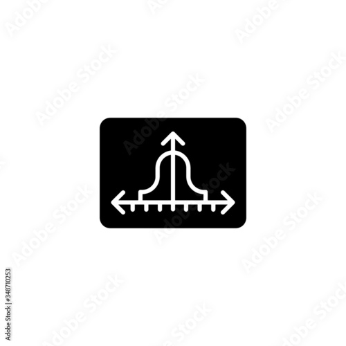 Gaussian function vector icon in black solid flat design icon isolated on white background