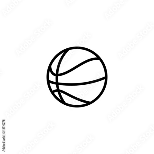 Basketball vector icon in linear  outline icon isolated on white background