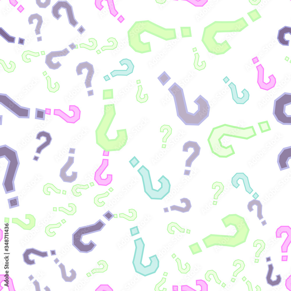 Quiz seamless pattern. Question marks, doubt, faq Quiz seamless pattern. Question marks, doubt, faq