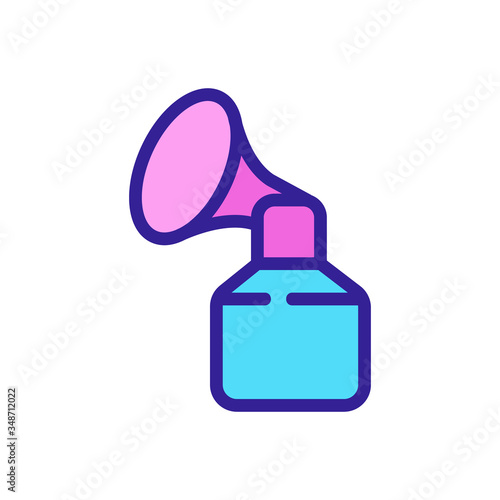 rubber suction cup breast pump icon vector. rubber suction cup breast pump sign. color symbol illustration