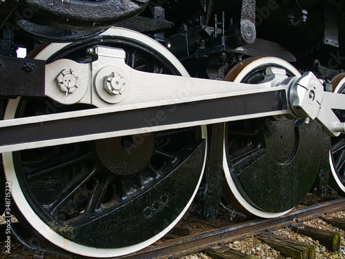 Steam engine locomotive drive wheels