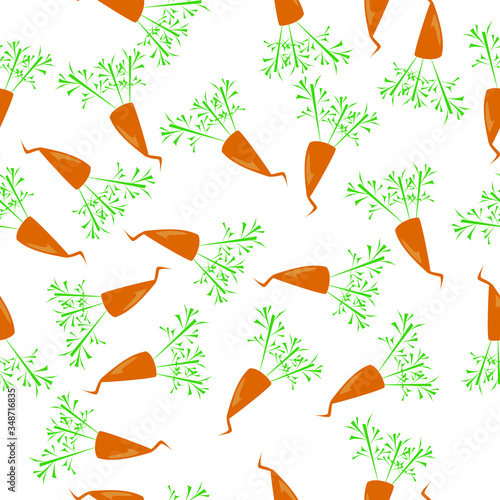 Vector seamless pattern cute carrot illustration for background, textile, design