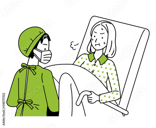 Illustration of a woman giving birth.
