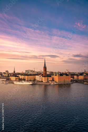 Beautiful sunset over Stockholm